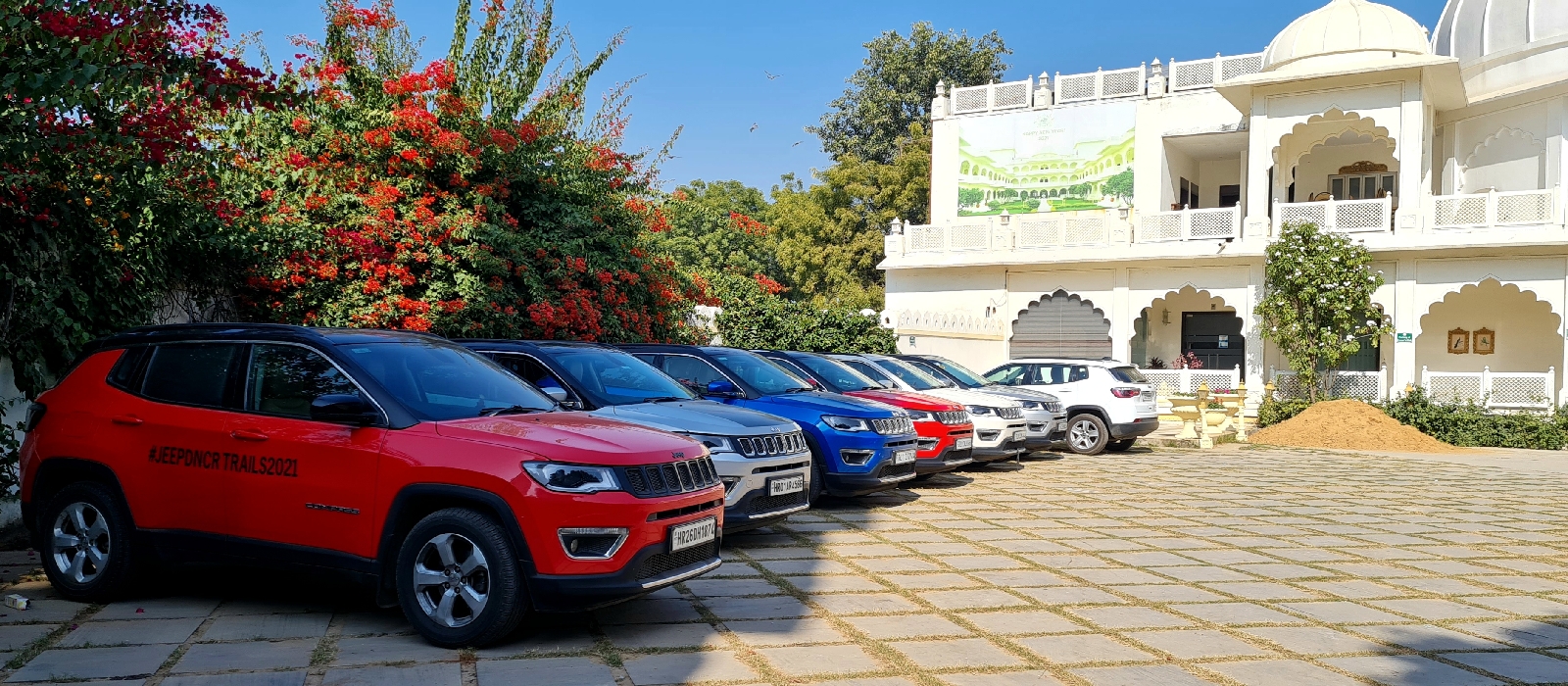 Jeep line-up ready to leave