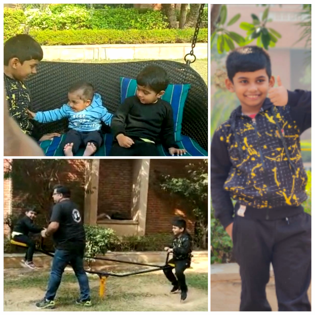 Our little children having a play-time at the Hotel&rsquo;s play area.  Happiness can be seen on their faces !