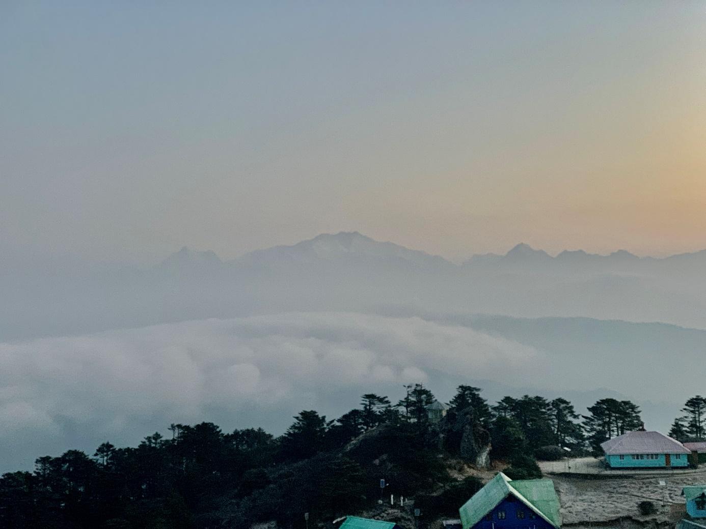 Jeep and Sleeping Buddha in the background. The image doesn&rsquo;t do the justice, in reality it was quite clear.
